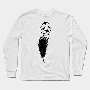 Bird feather illustration Long Sleeve T-Shirt